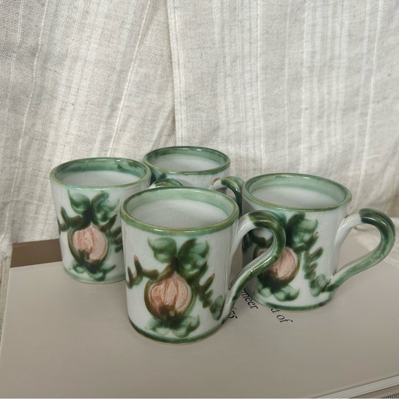 Vintage John B Taylor Harvest Pear Ceramic Mug Set 4 - Picture 2 of 5